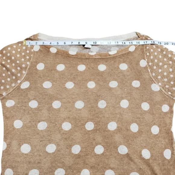 J. Crew 100% Linen Polka Dot Sweater Size XL - Picture 9 of 13
